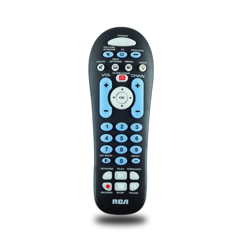 RCA RCR313BE Big Button Three-Device Universal Remote, Black - Image 1